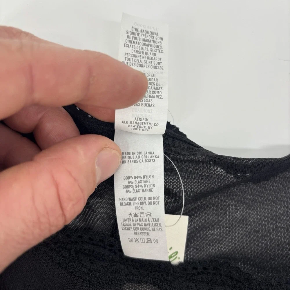 Aerie Black Mesh‎ Cheeky Panties Size Small Boyshort New With Tags